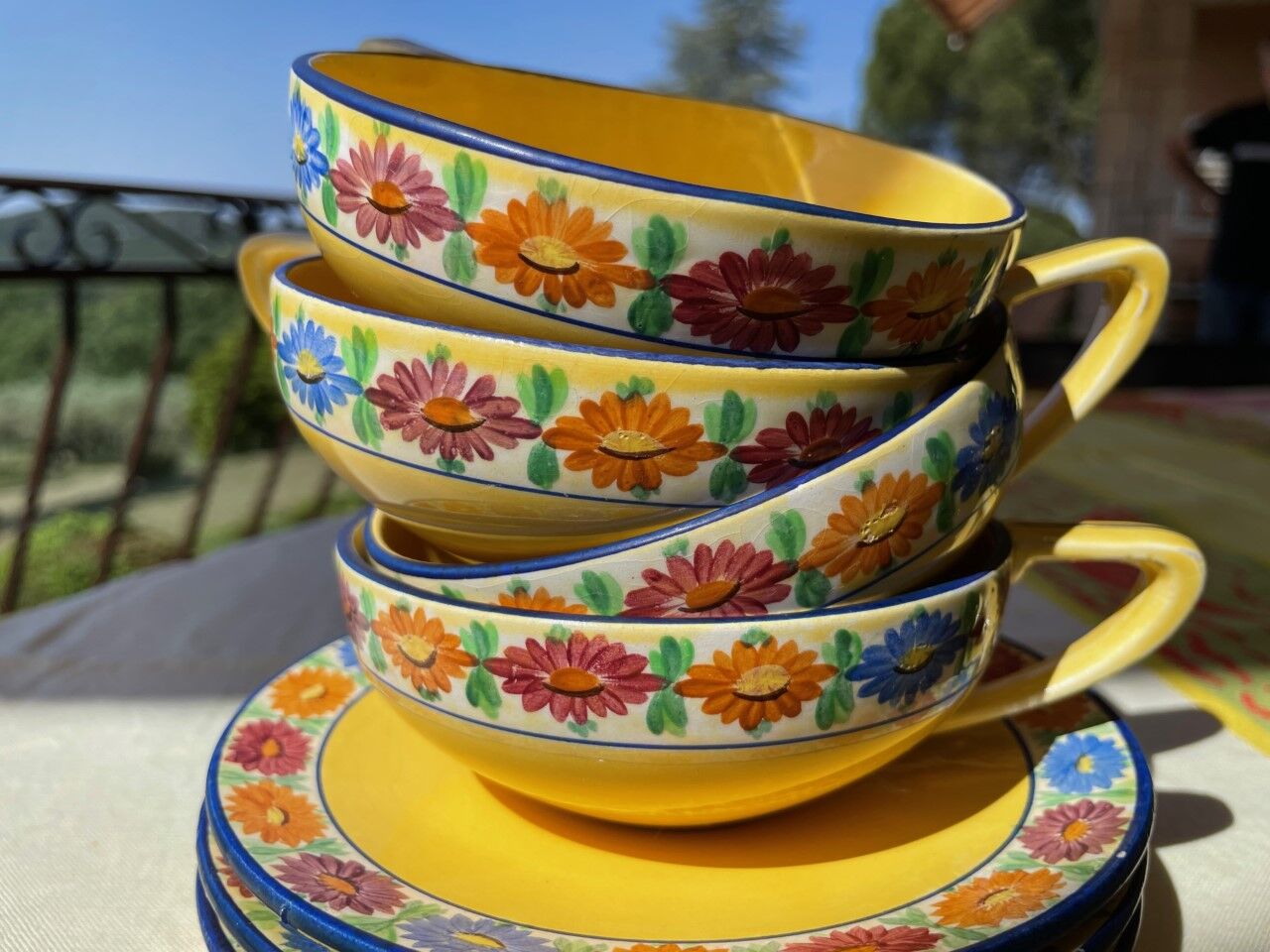 Lunches or chocolate cups, antique, earthenware from Provence
