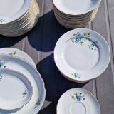 Bareuther porcelain dinnerware set, 75 pieces with forget-me-not decoration