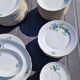 Porcelain tableware service Bareuther, 75 pieces with forget-me-not decoration.