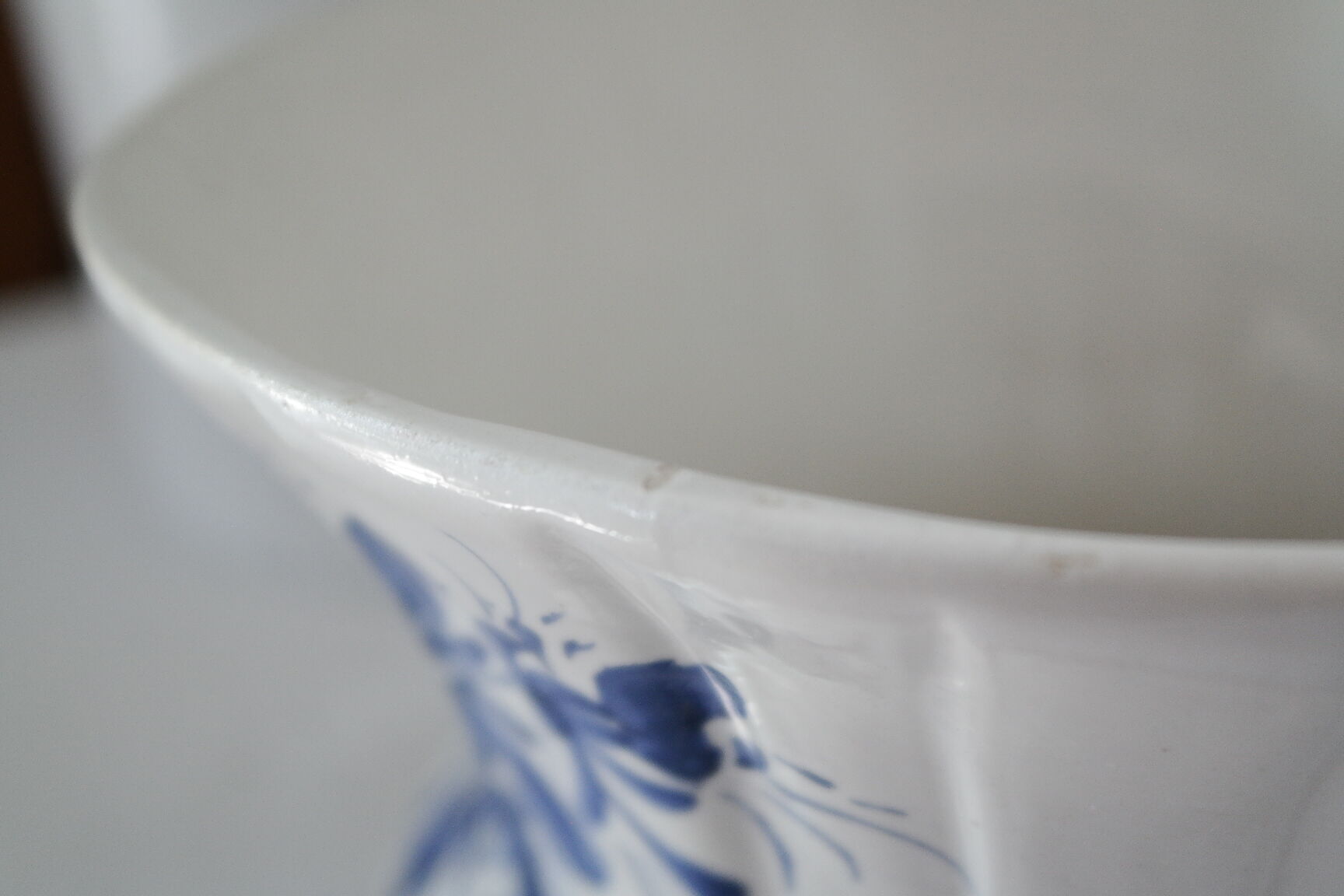 Cache pot céramique faïence  bleu delft