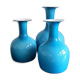 Set of 3 Opal Blue Glass 'Carnaby' Vases by Per Lütken for Holmegaard