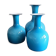 Set of 3 Opal Blue Glass 'Carnaby' Vases by Per Lütken for Holmegaard
