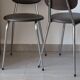 2 chairs 70s in chocolate skaï and chrome metal