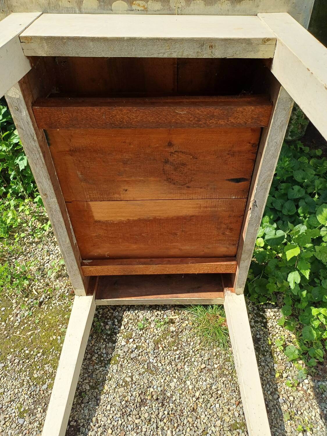 Wooden farmhouse table