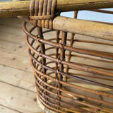 Vintage rattan magazine holder