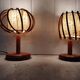 Pair of Louis Sognot rattan bedside lamps