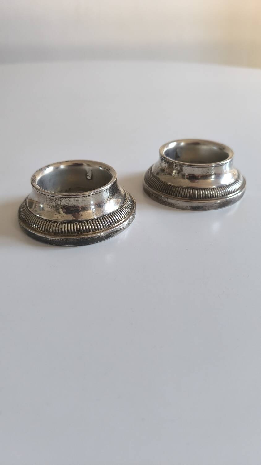 Pair of silver-plated metal candlesticks from Maison Barbier