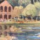 Oil painting on vintage cardboard