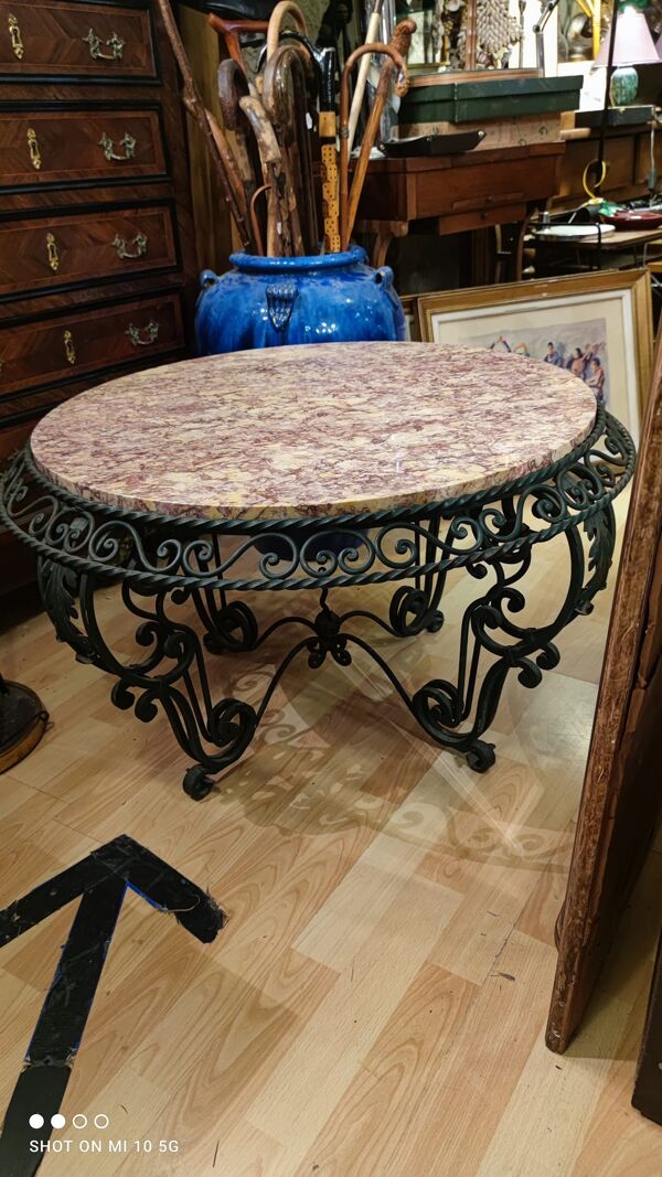 table basse vers 1940/50 en fer forgé