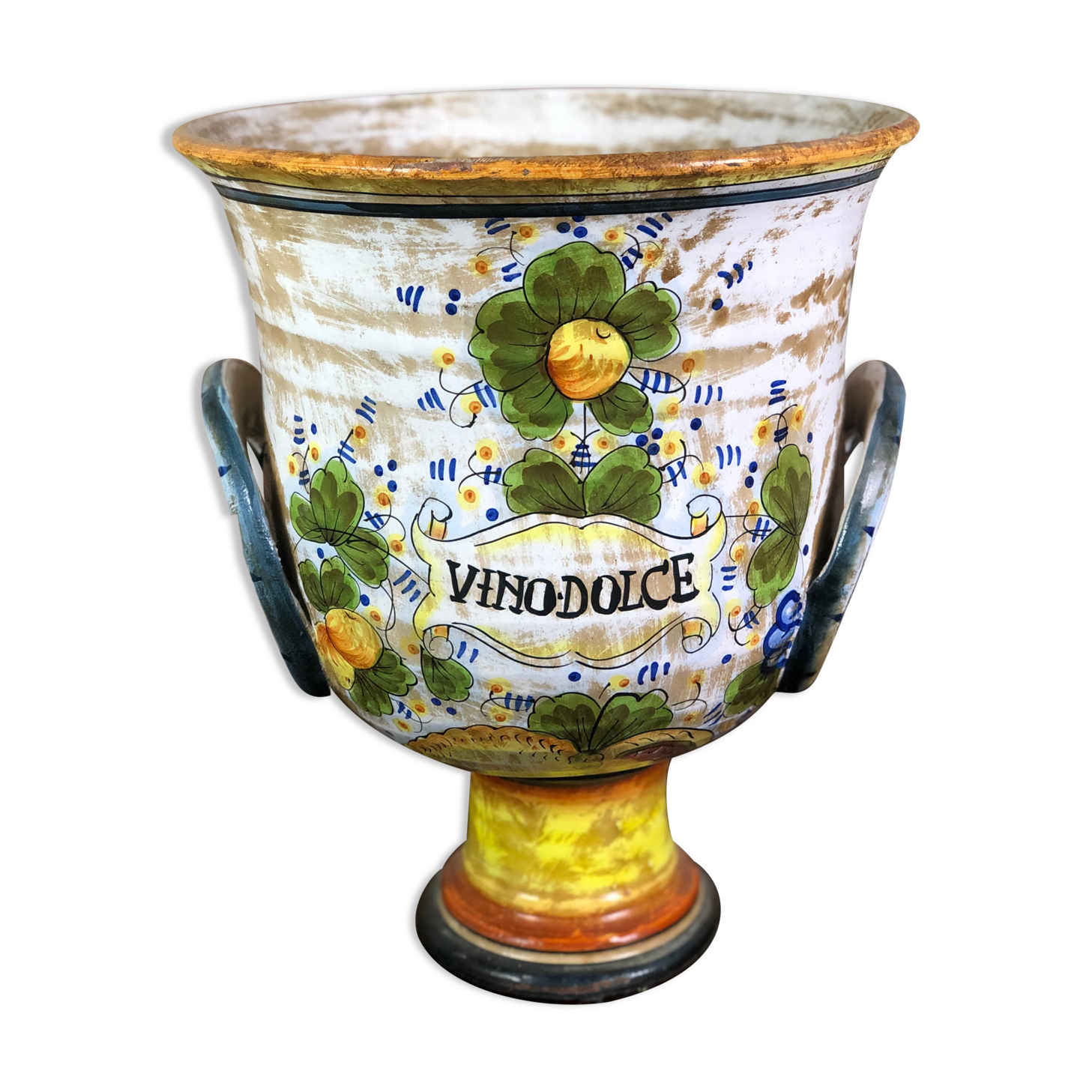 Vintage Medici style ceramic vase "Vino Dolce"