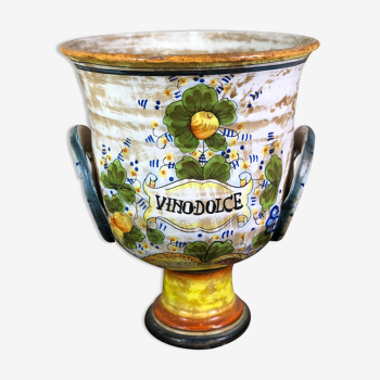 Vintage Medici style ceramic vase "Vino Dolce"