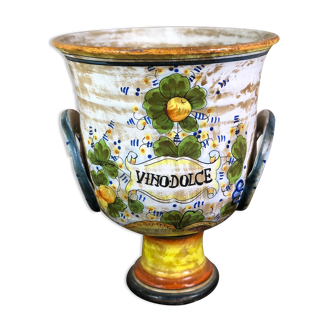 Vintage Medici style ceramic vase "Vino Dolce"