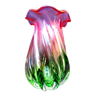 Murano crystal art deco vase