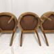 Series of three Louis XVI style chairs in gilded wood, circa 1900