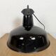Industrial Black Enamel Factory Lamp with Cast Iron Top, 1950s