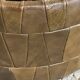 De Sede style khaki leather patchwork pouf / chest