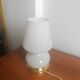 Vintage Murano / Vetri Mushroom Lamp - Opaline Glass & Brass - 1970s