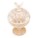 Crystal bird candy or sugar bowl
