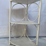 White rattan angle shelf