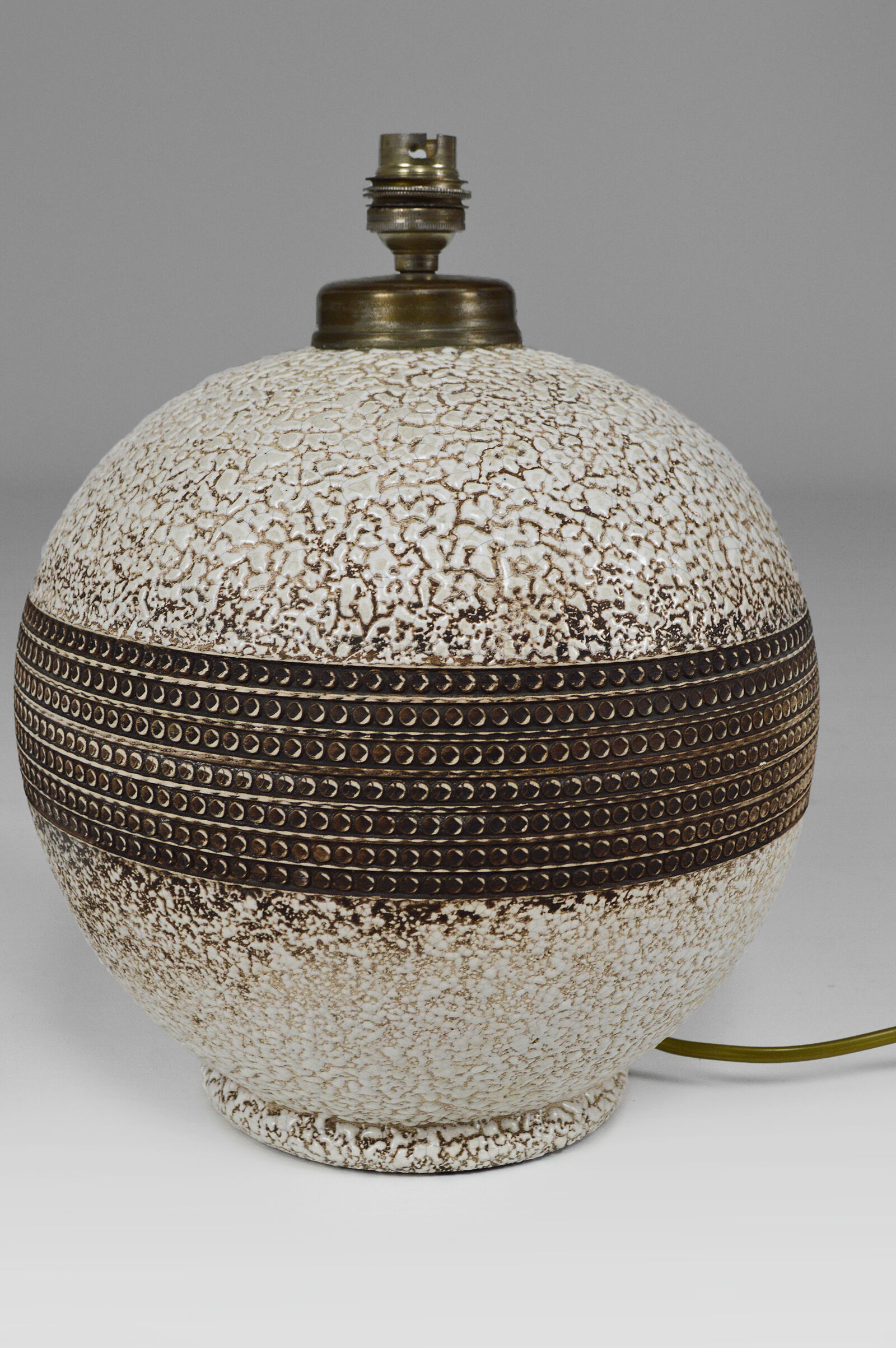 Round art deco ceramic lamp besnard style