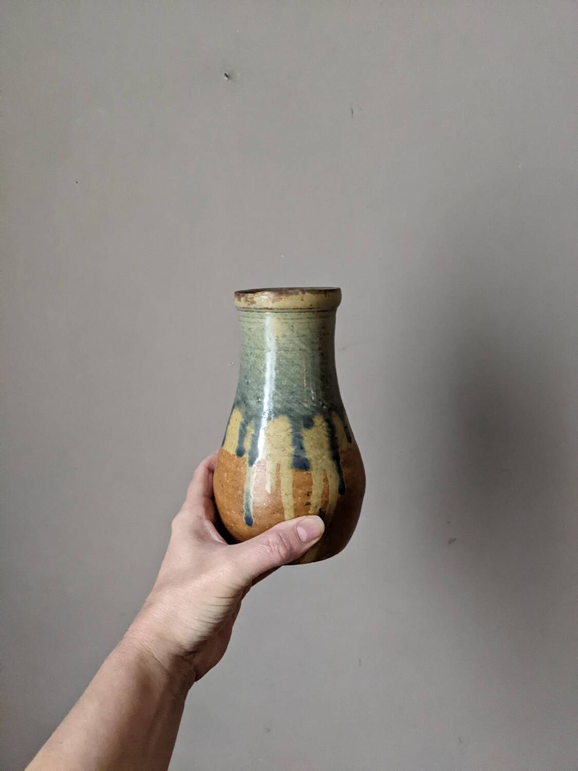 Handmade ceramic stoneware vase, Scandinavian country style decoration