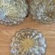 Set of 3 vintage amber moulded glass wall lights and ceiling lights.