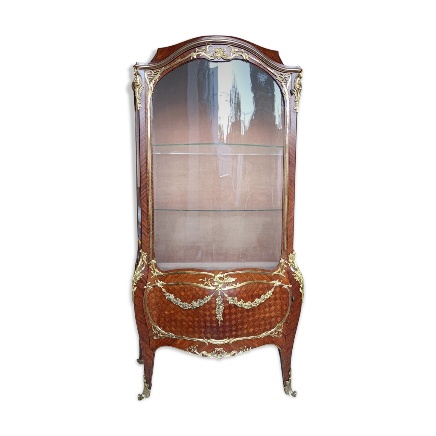 Antique 1880 Louis XV Display Cabinet, style of F. Linke