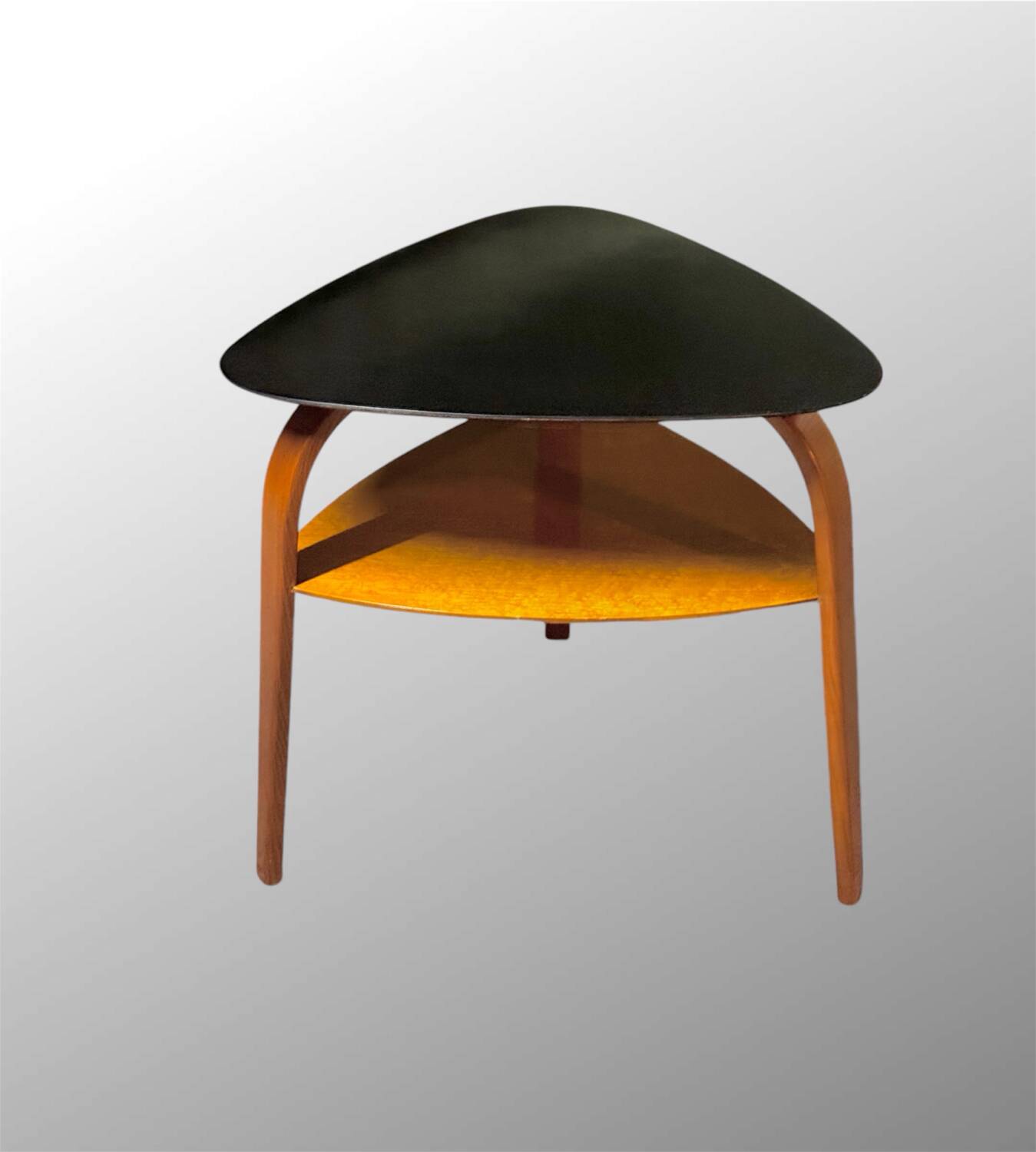 Bow Wood Mediator Coffee Table by Hugues Steiner Vintage 1950