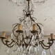 Antique Louis XV style chandelier with pendants – pair available.