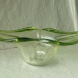 Murano green gradient crystal fruit bowl