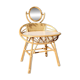 Vintage rattan hairdresser, 1960s, round mirror and woven backrest.