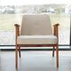 Vintage armchair in natural ecru linen, model 366