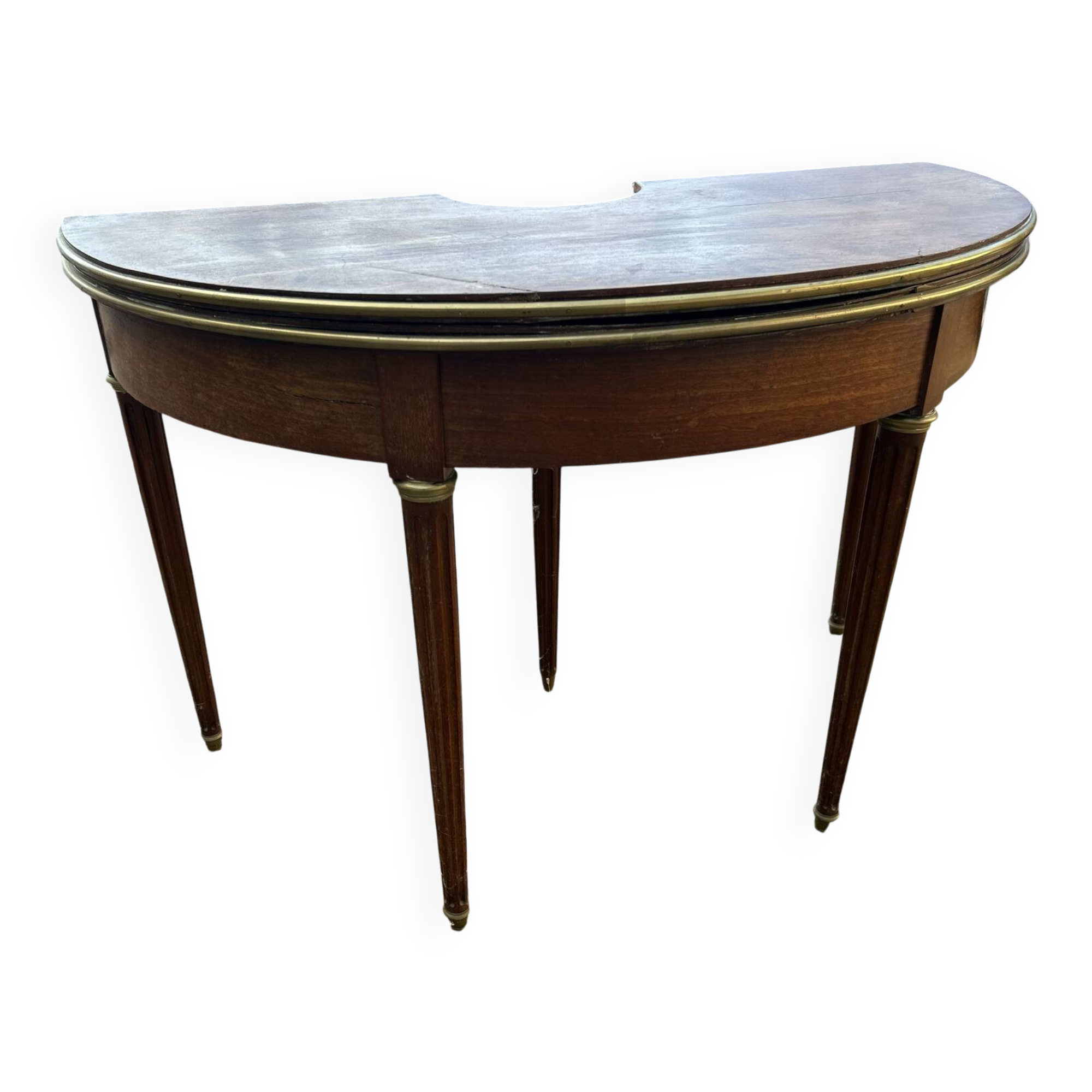 Table de jeux ancienne demi-lune