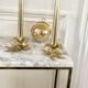 Pair brass flower candle holders