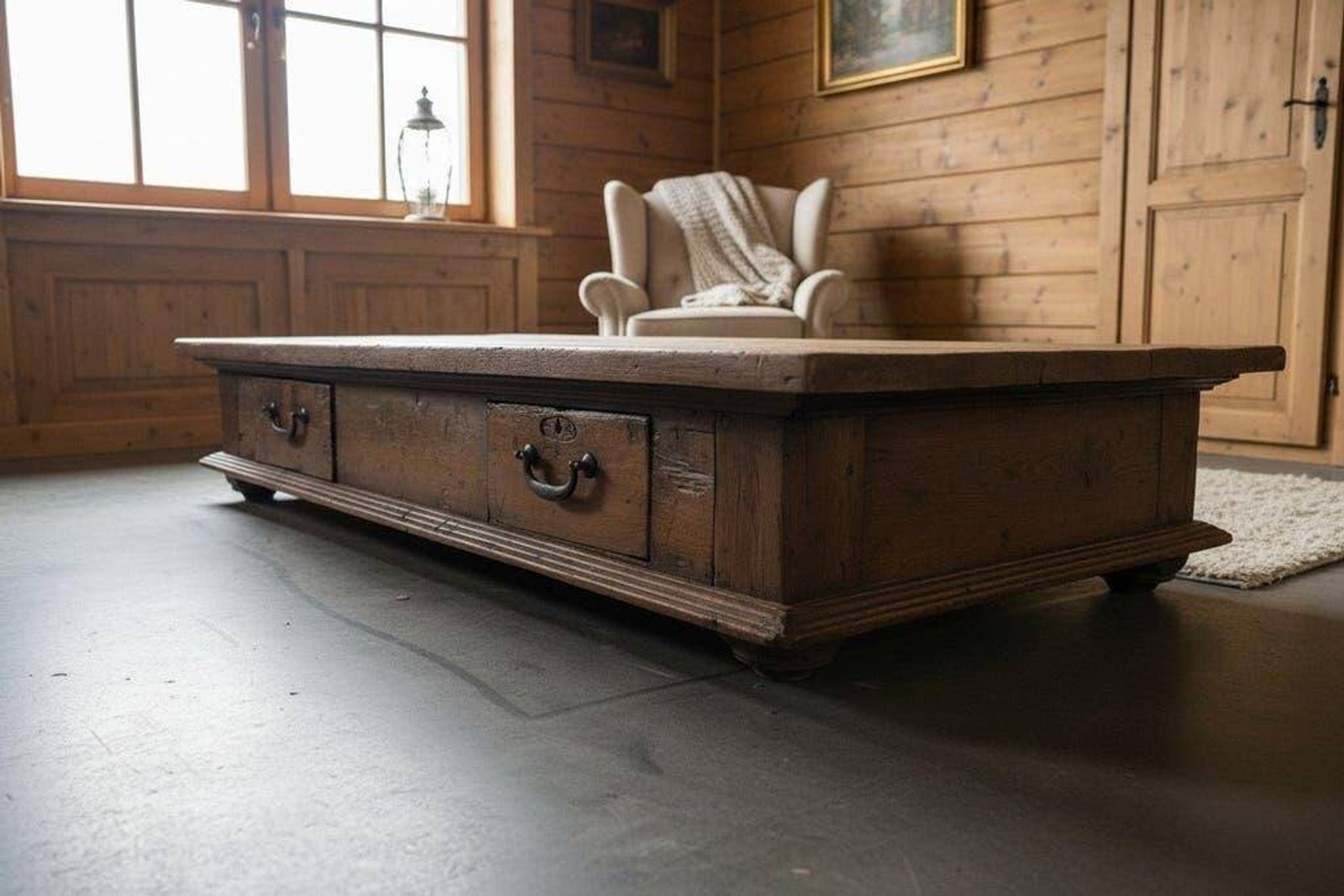 Table basse/table basse robuste vintage XL