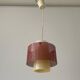 Suspended lamp in pink metal and plexiglass, Danish design, 1960s, Denmark.
