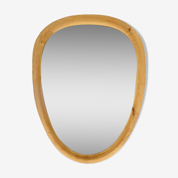 Scandinavian style wooden rim rearview mirror