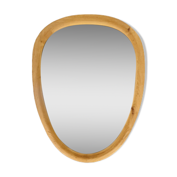 Scandinavian style wooden rim rearview mirror