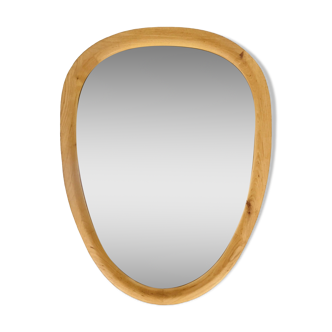 Miroir rétroviseur cerclage bois style scandinave