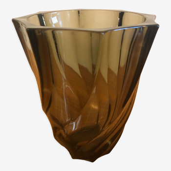 Luminarc twisted smoked color vase