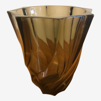 Vase Luminarc torsadé couleur fumé