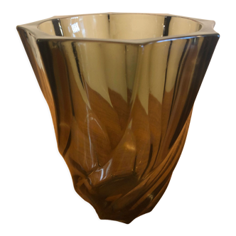 Luminarc twisted smoked color vase