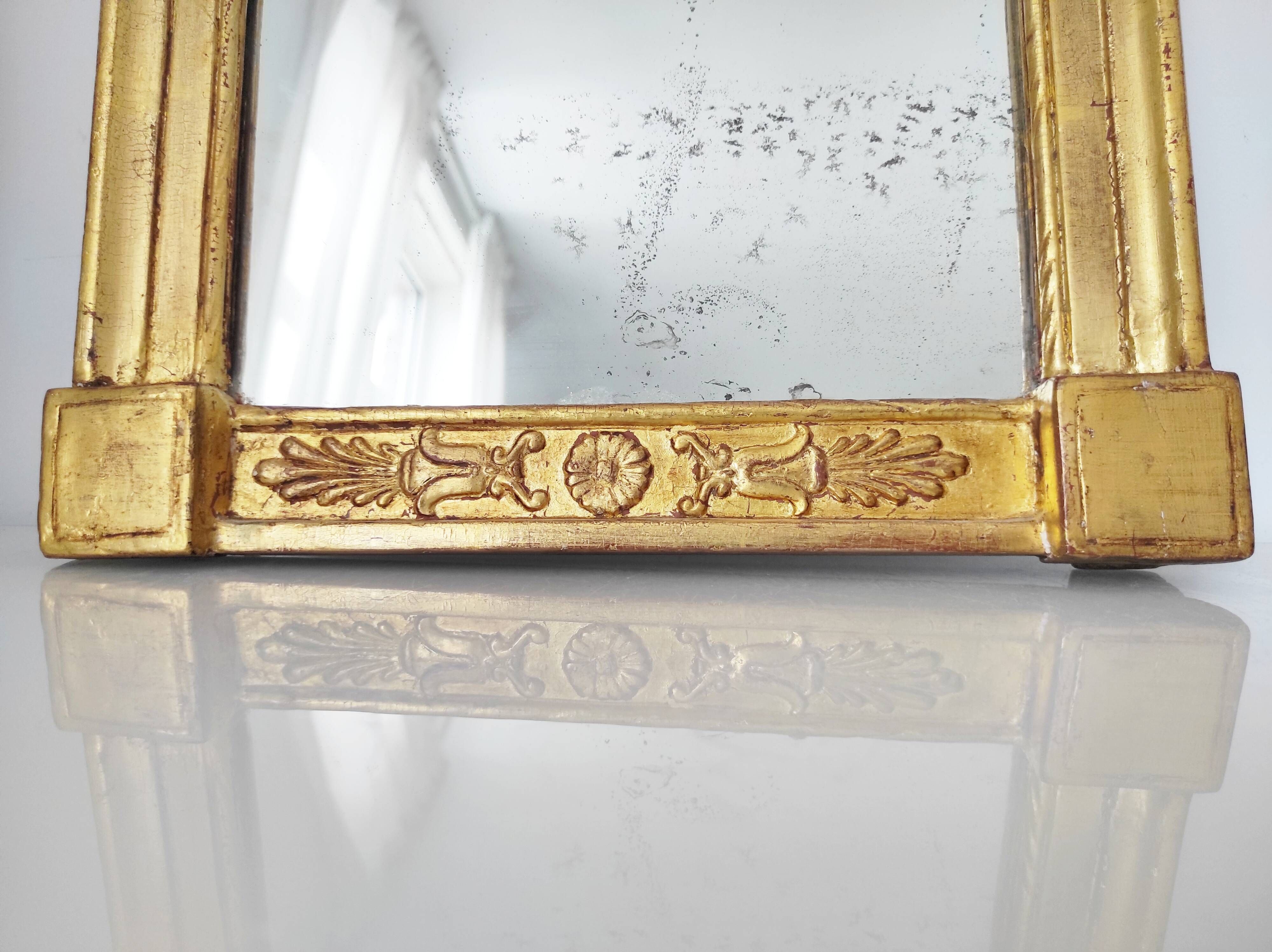 Miroir bois doré 19e 38,5 x 33 cm