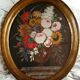 Ancient table vase with Medici flowers on a marble table, French school.