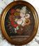 Ancient table vase with Medici flowers on a marble table, French school.