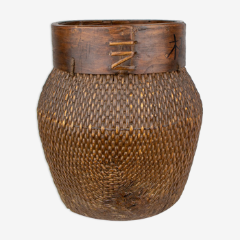 Chinese braided wooden basket