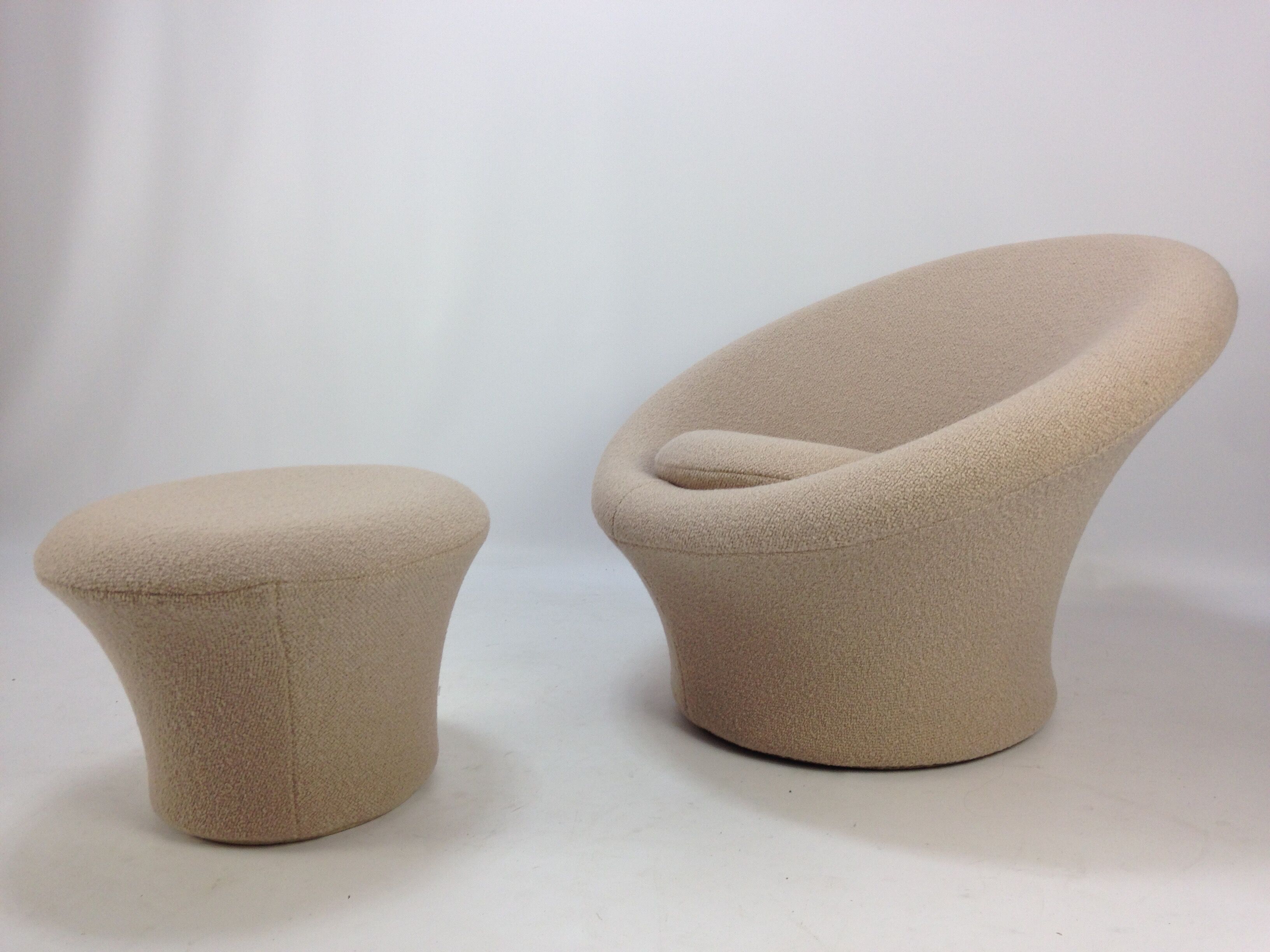 Mushroom armchair with pouf by Pierre Paulin for Artifort, Pierre Frey