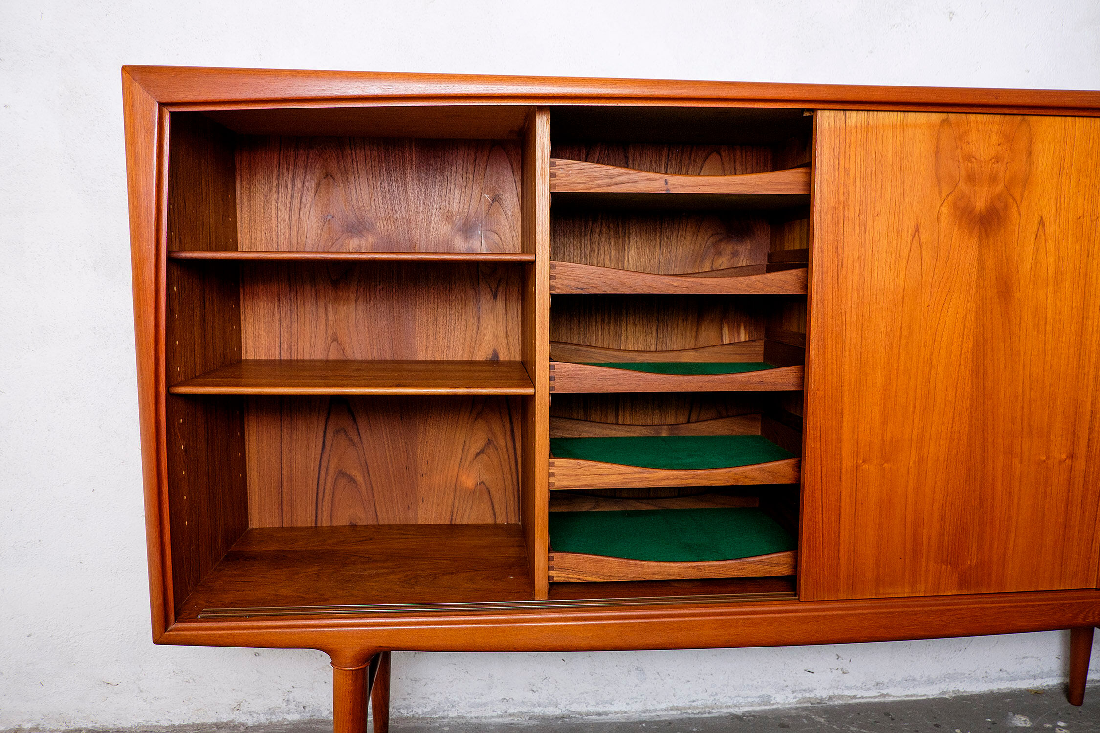Danish teak highboard by Axel Christensen for ACO Møbler, 1960s