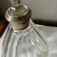 Antique crystal bottle with art deco hallmarked silver neck with facets