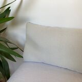 Double-sided cushion sky blue ecru pattern